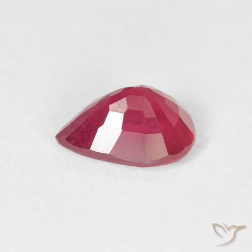 Rubino marmellata rossa naturale da 0.97 ct, Forma a pera, VS-SI
