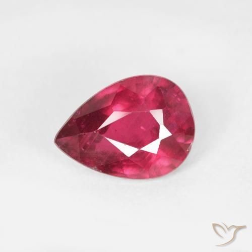 1.04ct Naturale Rosso tendente al rosa Rubino, Forma a pera, VS-SI