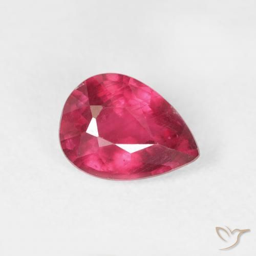 Rubino Rosso tendente al rosa naturale da 1.04 ct, Forma a pera, VS-SI