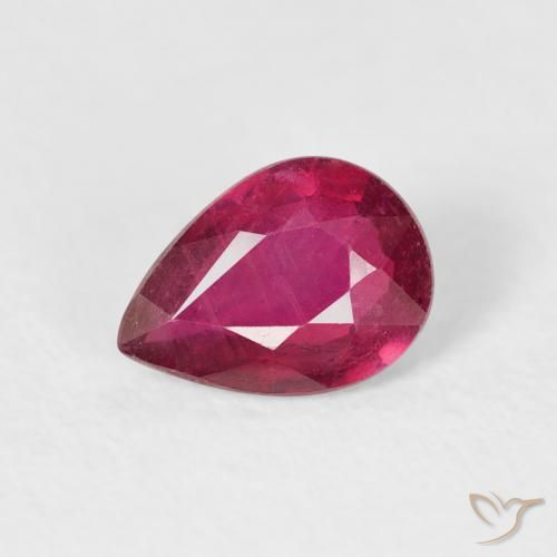 0.90ct Naturale Rosso tendente al rosa Rubino, Forma a pera, VS-SI