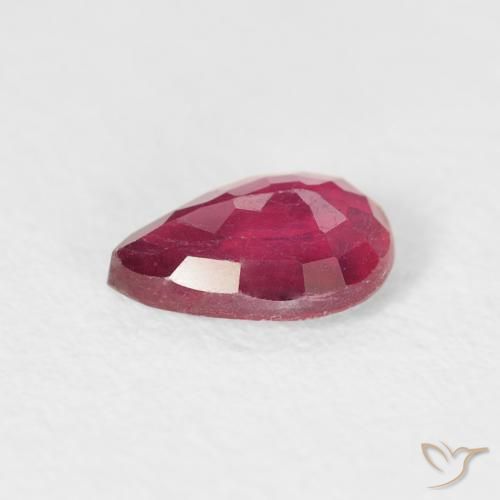 Rubino Rosso tendente al rosa naturale da 0.90 ct, Forma a pera, VS-SI