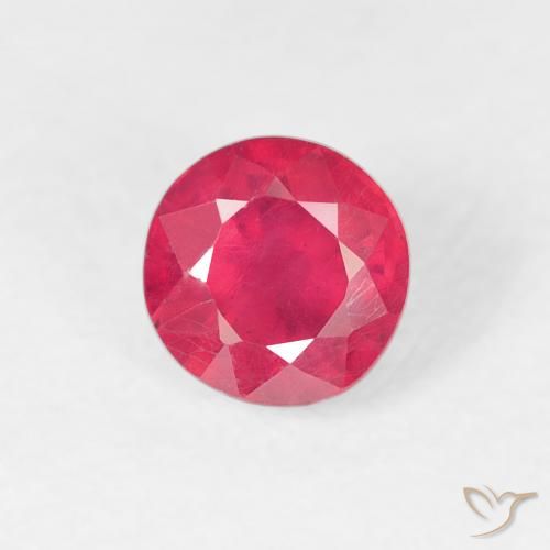 0.84ct Naturale Rosa intenso Rubino, Rotondo, VS