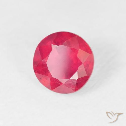 Rubino Rosa intenso naturale da 0.84 ct, Rotondo, VS