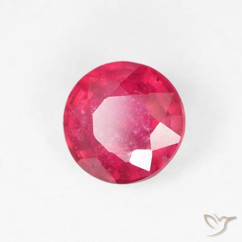 Rubino Rosa intenso naturale da 0.81 ct, Rotondo, VS