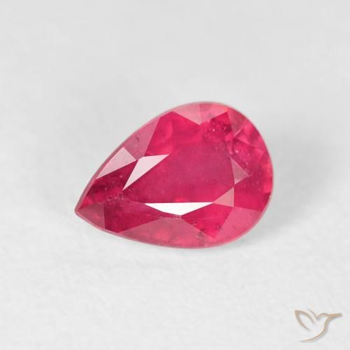 1.01ct Naturale Rosso tendente al rosa Rubino, Forma a pera, VS-SI