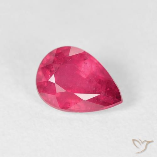 Rubino Rosso tendente al rosa naturale da 1.01 ct, Forma a pera, VS-SI