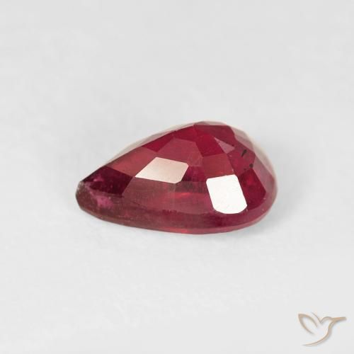 Rubino Rosso medio naturale da 1.08 ct, Forma a pera, VS-SI