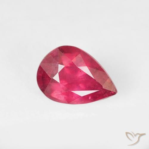 Rubino Rosso medio naturale da 0.86 ct, Forma a pera, VS-SI