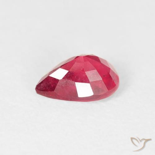 Rubino Rosso medio naturale da 0.86 ct, Forma a pera, VS-SI