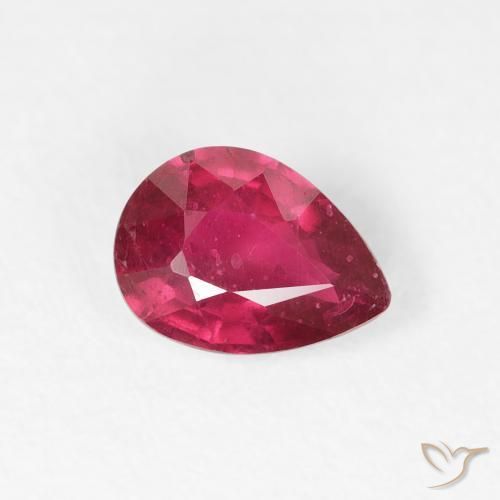 Rubino Rosso medio naturale da 1.02 ct, Forma a pera, VS-SI