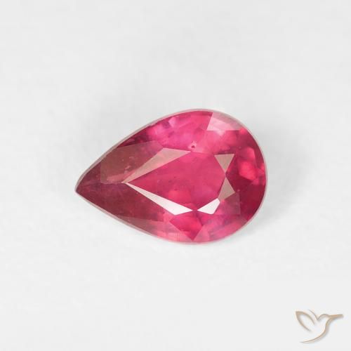 0.79ct Naturale Rosa rossastra Rubino, Forma a pera, VS-SI