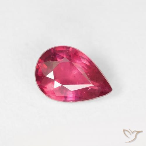 Rubino Rosa rossastra naturale da 0.79 ct, Forma a pera, VS-SI