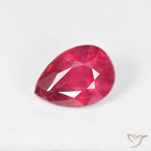 1.10ct Naturale Rosa rossastra Rubino, Forma a pera, VS-SI