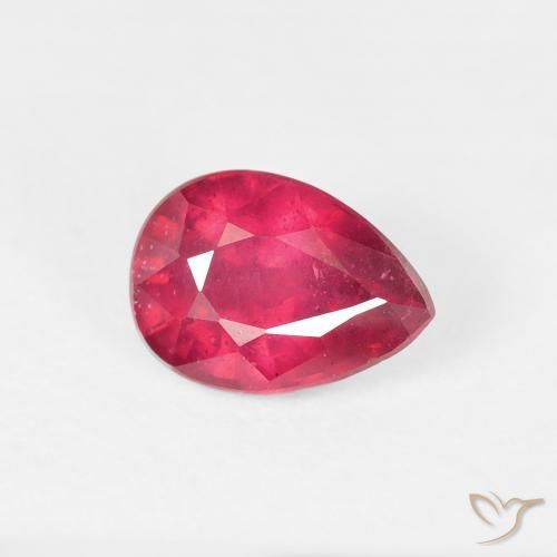 Rubino Rosa rossastra naturale da 1.10 ct, Forma a pera, VS-SI
