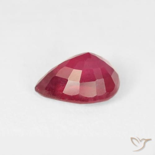 Rubino Rosa rossastra naturale da 1.10 ct, Forma a pera, VS-SI