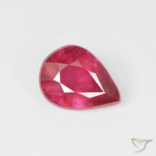 Rubino Rosso medio naturale da 1.04 ct, Forma a pera, VS-SI