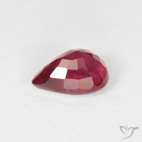 Rubino Rosso medio naturale da 1.04 ct, Forma a pera, VS-SI