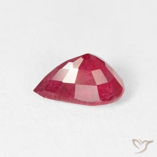 Rubino marmellata rossa naturale da 0.82 ct, Forma a pera, VS-SI