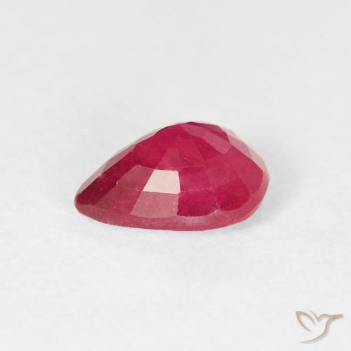 Rubino Rosa rossastra naturale da 0.91 ct, Forma a pera, VS-SI
