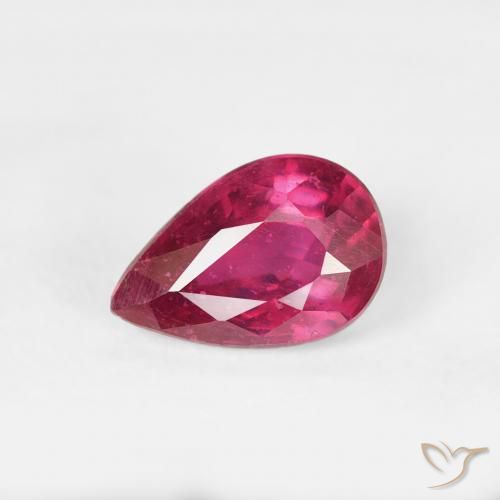 0.70ct Naturale Rosso chiaro Rubino, Forma a pera, VS-SI