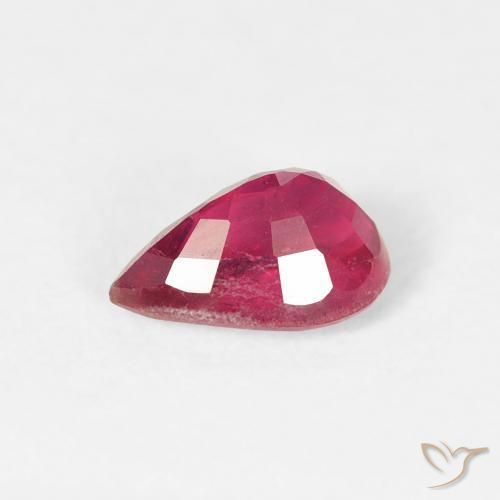 Rubino Rosso chiaro naturale da 0.70 ct, Forma a pera, VS-SI