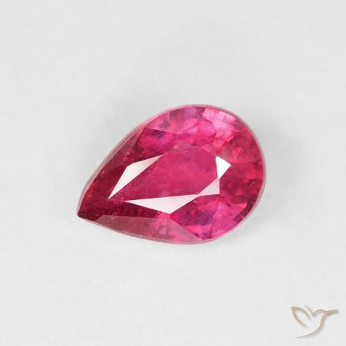 0.49ct Naturale Rosso chiaro Rubino, Forma a pera, VS-SI