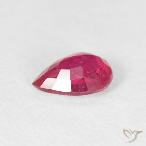 Rubino Rosso chiaro naturale da 0.49 ct, Forma a pera, VS-SI