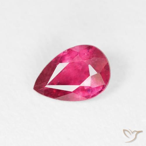 0.58ct Naturale Rosso tendente al rosa Rubino, Forma a pera, VS-SI