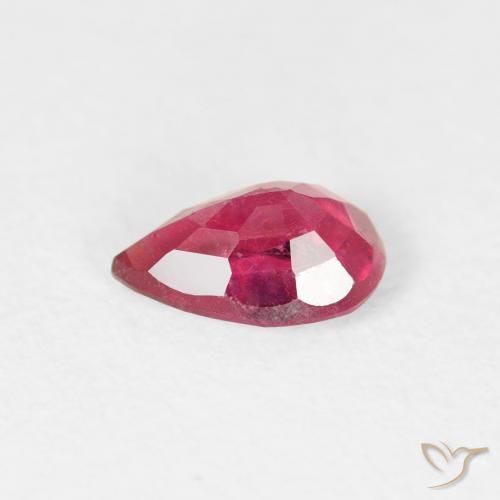 Rubino Rosso tendente al rosa naturale da 0.58 ct, Forma a pera, VS-SI