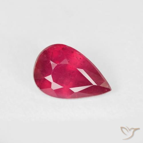 0.52ct Naturale Cremisi Profondo Rubino, Forma a pera, VS-SI
