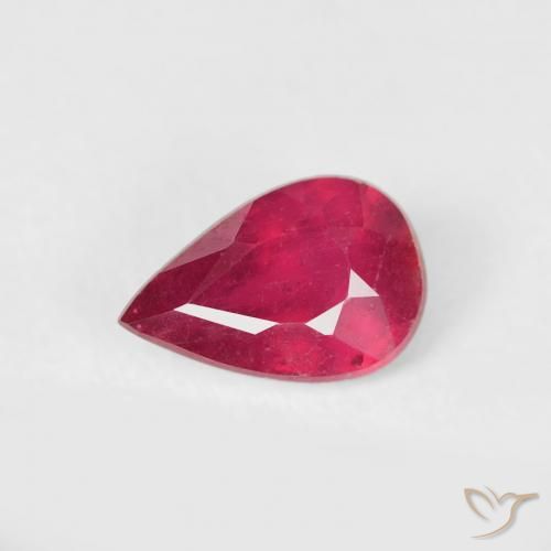 Rubino Cremisi Profondo naturale da 0.52 ct, Forma a pera, VS-SI
