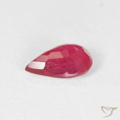 Rubino Cremisi Profondo naturale da 0.52 ct, Forma a pera, VS-SI