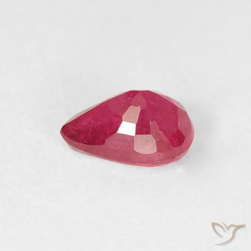Rubino Rosso tendente al rosa naturale da 0.62 ct, Forma a pera, VS-SI