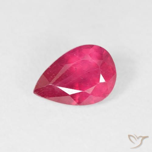 0.57ct Naturale Rosso tendente al rosa Rubino, Forma a pera, VS
