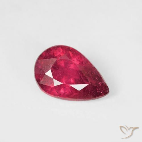 Rubino Cremisi Profondo naturale da 0.51 ct, Forma a pera, VS-SI
