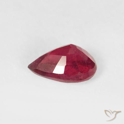 Rubino Cremisi Profondo naturale da 0.51 ct, Forma a pera, VS-SI