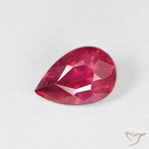 0.74ct Naturale Cremisi Profondo Rubino, Forma a pera, VS-SI