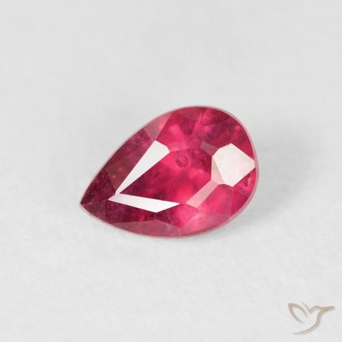 0.62ct Naturale Rosso medio Rubino, Forma a pera, VS-SI