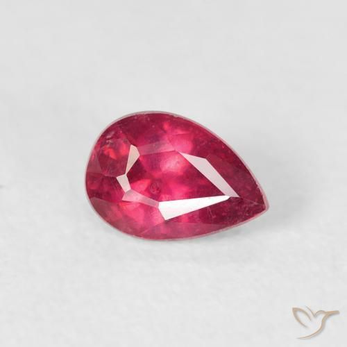Rubino Rosso medio naturale da 0.62 ct, Forma a pera, VS-SI