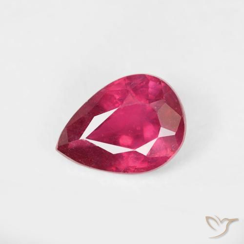 0.78ct Naturale Rosso medio Rubino, Forma a pera, VS-SI