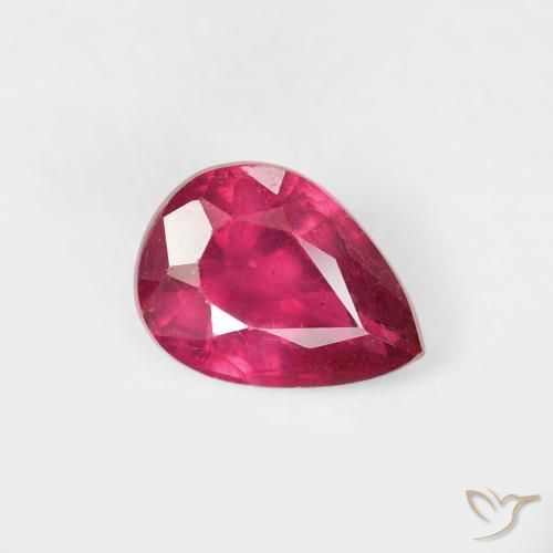 Rubino Rosso medio naturale da 0.78 ct, Forma a pera, VS-SI