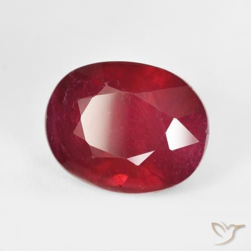 Rubino marmellata rossa naturale da 12.89 ct, Ovale, VS
