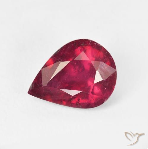 2.52ct Naturale Rosso tendente al rosa Rubino, Forma a pera, VS