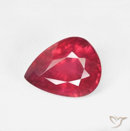2.55ct Naturale Rosso medio Rubino, Forma a pera, VS, Photo A