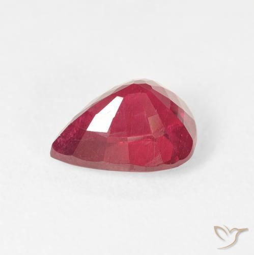 Rubino Rosso medio naturale da 2.55 ct, Forma a pera, VS