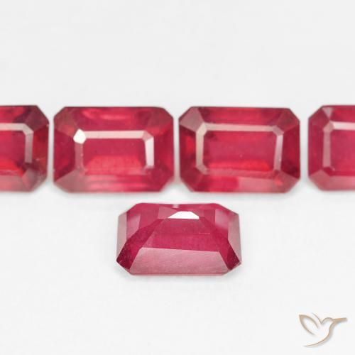 Rubino Rosso medio naturale da 1.57 ct, Taglio smeraldo, VS