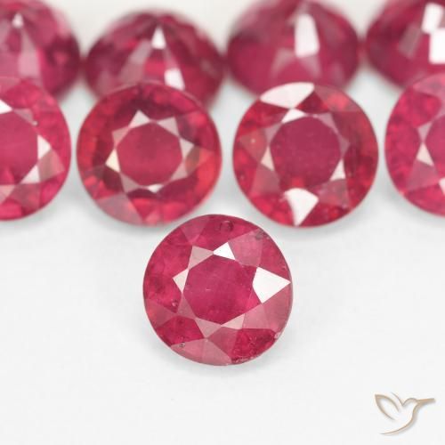 Rubino Cremisi Profondo naturale da 1.39 ct, Taglio rotondo, VS