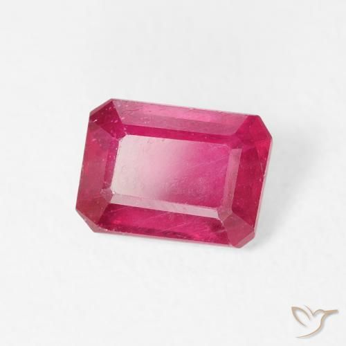 Rubino Rosa rossastra naturale da 1.24 ct, Ottagonale / Taglio smeraldo, VS