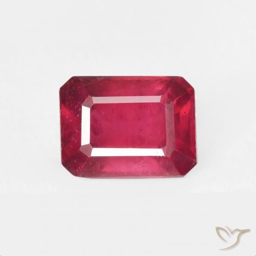 1.56ct Naturale marmellata rossa Rubino, Taglio smeraldo, VS