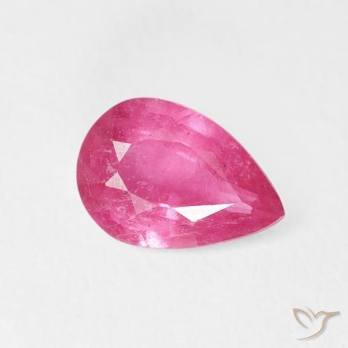 Rubino Rosso tendente al rosa naturale da 1.24 ct, Forma a pera, VS